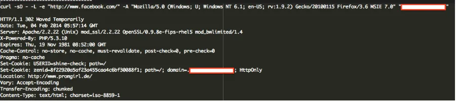 Figure 3.3:An example of a redirect sent by the Zencart malware[62]