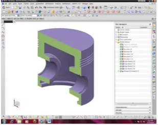 Fig 3- 3D- model of piston                                                 Fig 4- 3D- half section of piston 