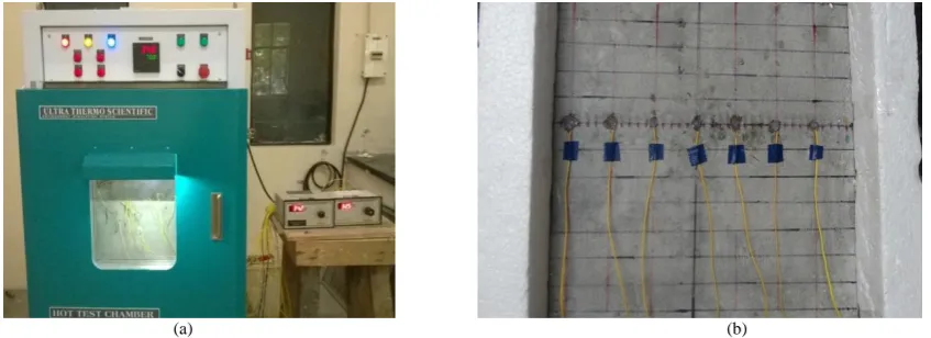 Fig. 5. Test setup for heating the specimen in the two cases (a) Case 1 Oven heating (b) Case 2 Solar heating  