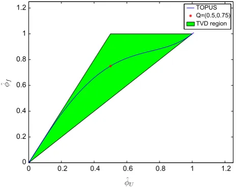 Fig. 2. TOPUS with a = 2 on TVD region.