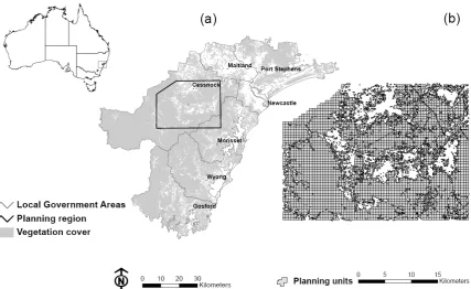 Figure 3.1 The study region. (a) Overview of the Lower Hunter and Central Coast region, 