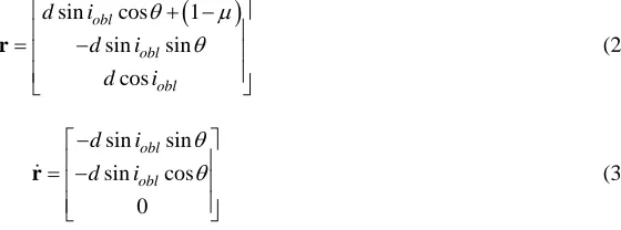 Fig. 1a and Eqs. (2) and (3) only consider pole-sitter orbits where the spacecraft remains at a constant distance, d , from the Earth (hence the zero velocity in z  direction)