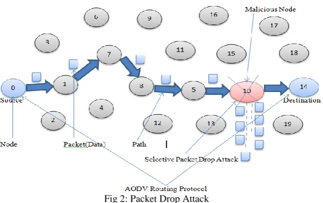 Fig 2: Packet Drop Attack 