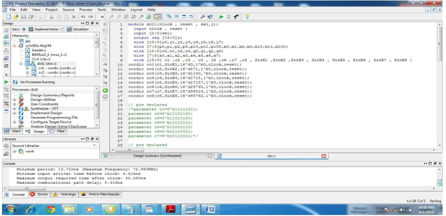 Fig 3.Simulation graph of 8-point integer DCT  