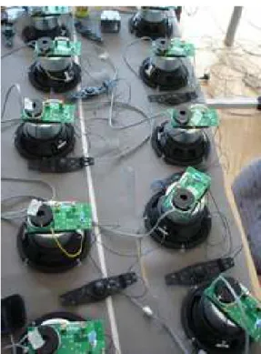 Figure 2: Joining the cross-over circuits with the speaker drivers in April 2006.