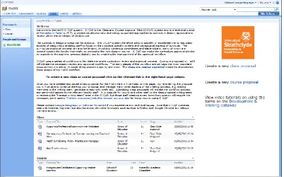 Figure 4: HaSS implementation of C-CAP.  Screen dump of HaSS C-CAP home page, including status list of current / recent curriculum proposals
