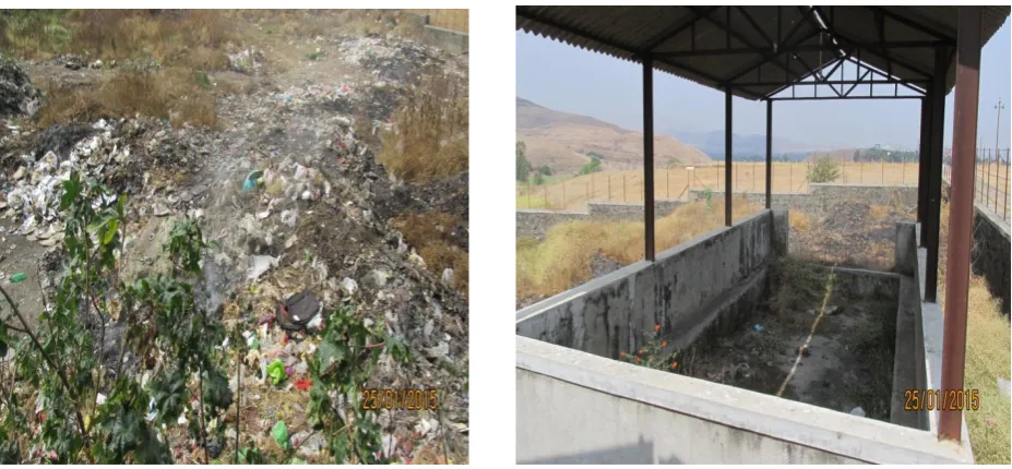 Fig. 4. open dumping site for final disposal and unused composting unit. 