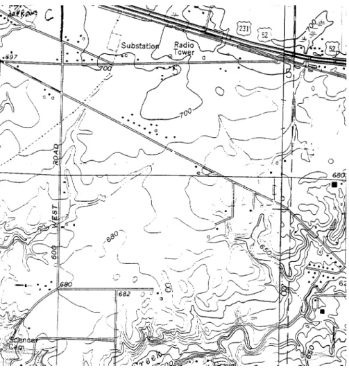 Figure 8. Portion of a USGS Quadrangle map of the test area.