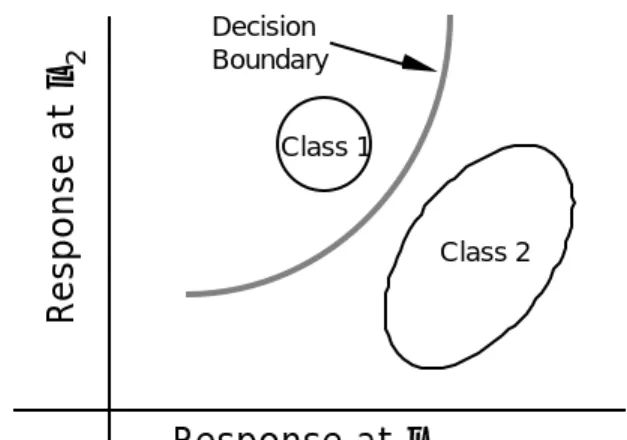Figure 5. A nonlinear decision boundary.
