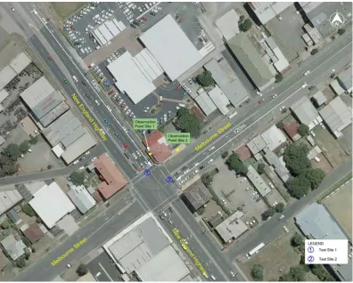 Figure 4.10 – Test sites to determine headway and saturation flow through signals, semi 