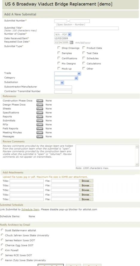 Figure A.4: New Submittal Form 