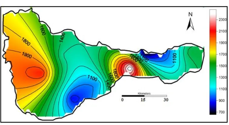 Fig. 8 Spatial distributions of TDS (mg/l) of the groundwater during 2010   