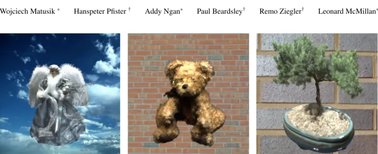 Figure 1: Renditions of acquired objects with a mixture of highly specular and fuzzy materials.