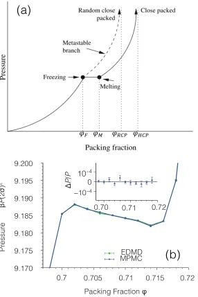 Figure 1.6 Hard-Disk(a) Schematic of the main branches of the phase diagram of hard disks