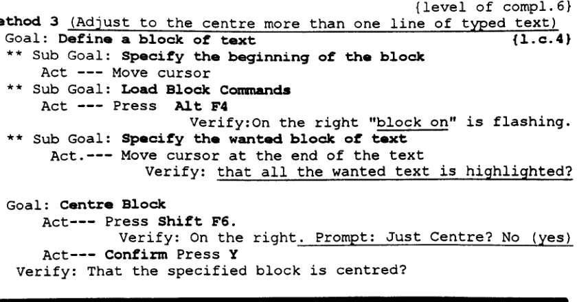 Figure 5.7: text with Goal list of adjusting more than two lines of typed to the centre of the line