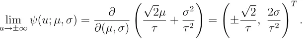 Figure 2 displays ψ(u; µ, σ) for the invariant case when τ and ϵ are from Table 2.1
