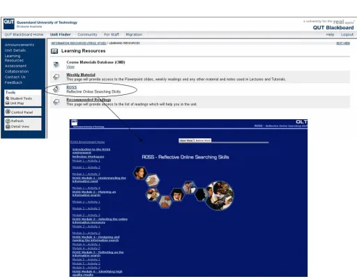 Figure 3:  ROSS within the ITB322 Blackboard site  