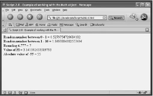 Figure 2.5. An example of how to access the Math object's properties and methods
