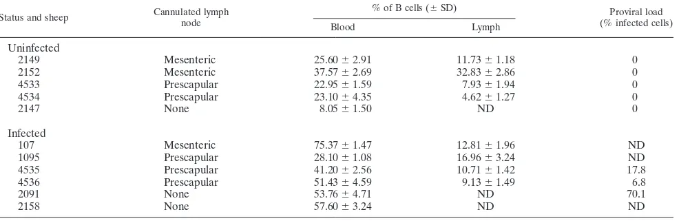 TABLE 1. Overall design of the lymph node cannulation studya