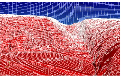 Figure 4 Snapped surface mesh on the island 