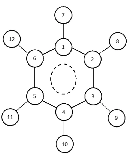 Figure 3: Atom numbering used for point charge assignment to the alkylaromatic 