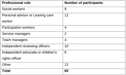 Table 1: Focus group attendees 