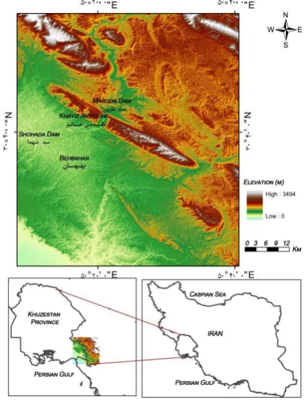Fig. 1: The study area location on Iran 