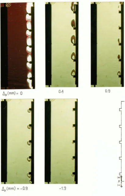 FIGURE 4.28 Schlieren images (focal filament method~ of the rough channel configuration, filter mounted horizontally, Ra=l .8·10, S/H=0 