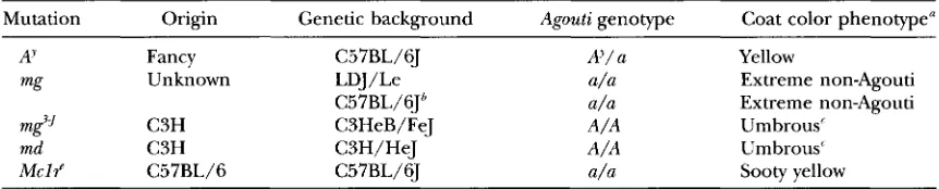 TABLE 1 Mutations  and  phenotypes  studied 
