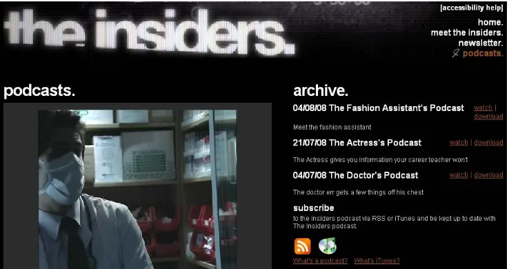 Figure 2:  Screen shot of the web page showing the doctor’s podcast being played (Source: Channel 4,  2009)  