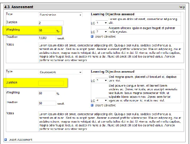 Figure 3: Opportunities for error prevention within Section 4.3 assessment weightings and calendar