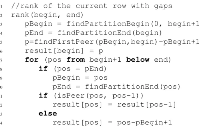 Figure 6: Pseudo code for the rank function, which ignores framing