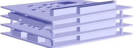 Figure 3: Rendering of PC/104 stack as used on micro-rover