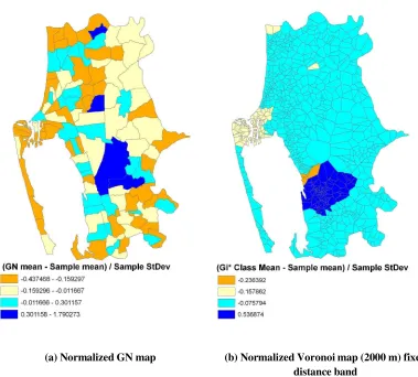 Figure 9. GN and Voronoi cluster maps of normalized water consumption at 2000 m.