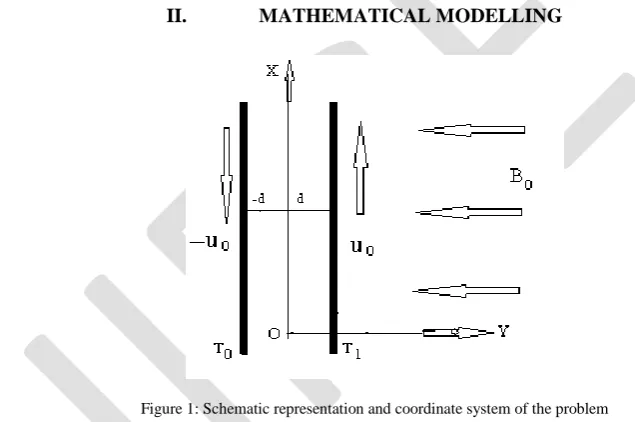 Figure 1: Schematic representation and coordinate system of the problem  