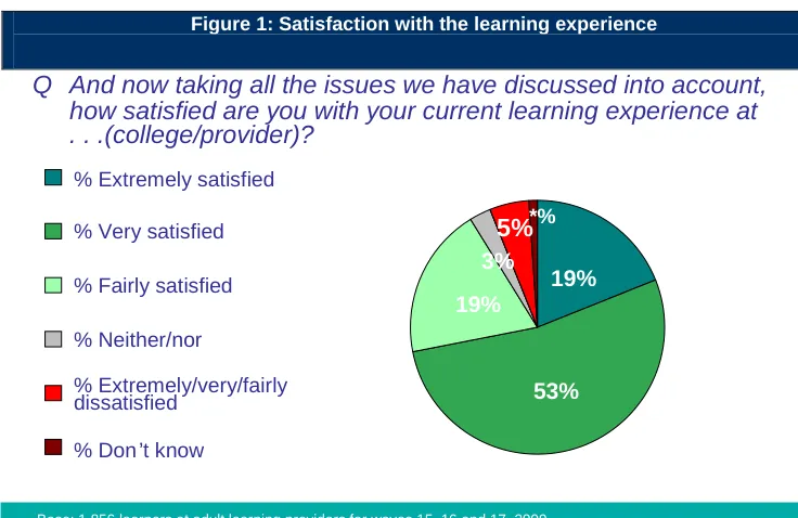 Figure 1: Satisfaction with the learning experience