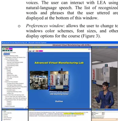 Figure 3 User’s preferences window. 