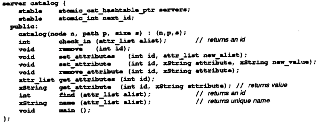 Figure 4-1: The Catalog server definition 
