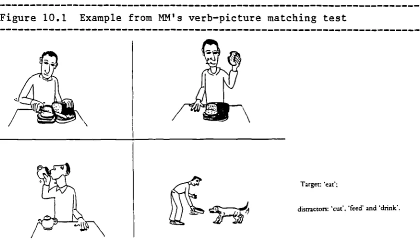 Figure 10.1 Example from MM's verb-picture matching test