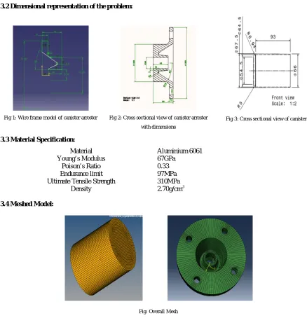 Fig 1: Wire frame model of canister arrester 