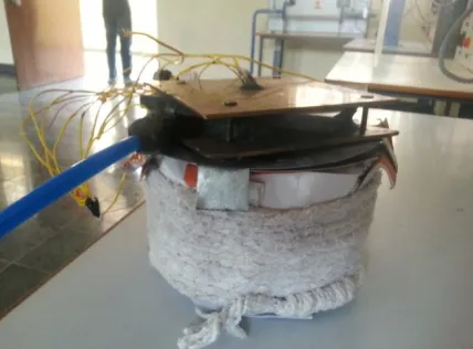 Figure 3: Final setup of the spiral flow heat exchanger  