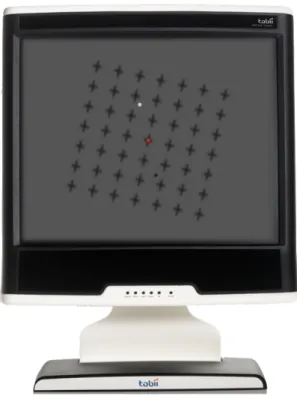 Figure 1. The stimulus on a monitor with a built-in Tobii eye tracker in the black rectangular  area immediately below the screen