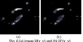 Fig. 6 (a) image H(x, y) and (b) H’(x, y) Fig. 6 shows fused images obtained by using Bernoulli’s rule of combination.Fig.6 (a) is the image obtained by first 