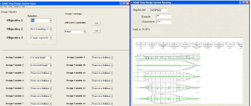 Fig. 6. Work flow between the Optimisation System and third party software NAPA 