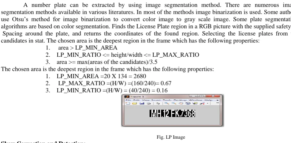 Fig. Input to plate extraction algorithm   
