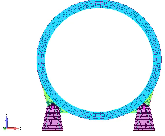 Figure 5. Suppression Chamber Model Ring Stiffener, Gusset Plates, and Supports.  