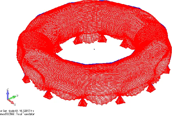 Figure 11. Impulsive Mode 61, Elevation Without Suppression Chamber Wall.  