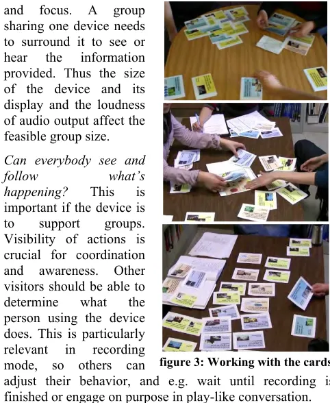 figure 3: Working with the cards 