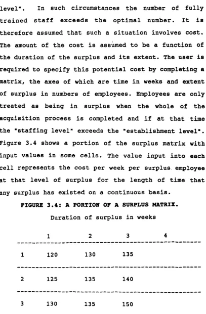 FIGURE 3.4: A PORTION OF A SURPLUS MATRIX.