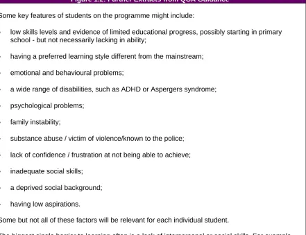 Figure 1.2: Further Extracts from QCA Guidance 